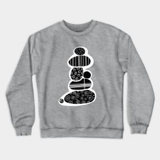 Sea stones or abstract ornament? Black and white graphics Crewneck Sweatshirt